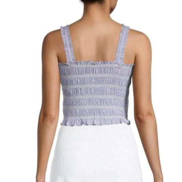 FRENCH CONNECTION - NWT - L XL Smocked Cotton Cropped Tank/Forget Me Not Multi - Picture 4 of 15